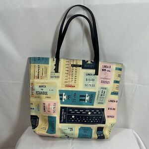 Kate Spade Colorful Ticket Print Tote